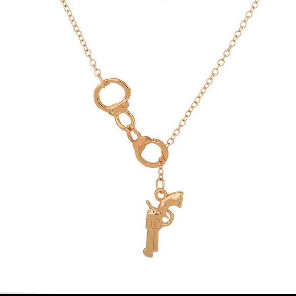 Necklace with Handcuffs and Pistol - Picture 1 of 1